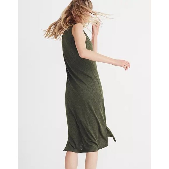 MADEWELL Green V-Neck Jersey Tank Dress sz XS - Picture 3 of 10
